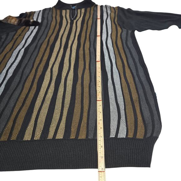 Steve Harvey Celebrity Edition Mens 4XLT Quarter ZIp Sweater Striped Tall Career - Picture 5 of 11